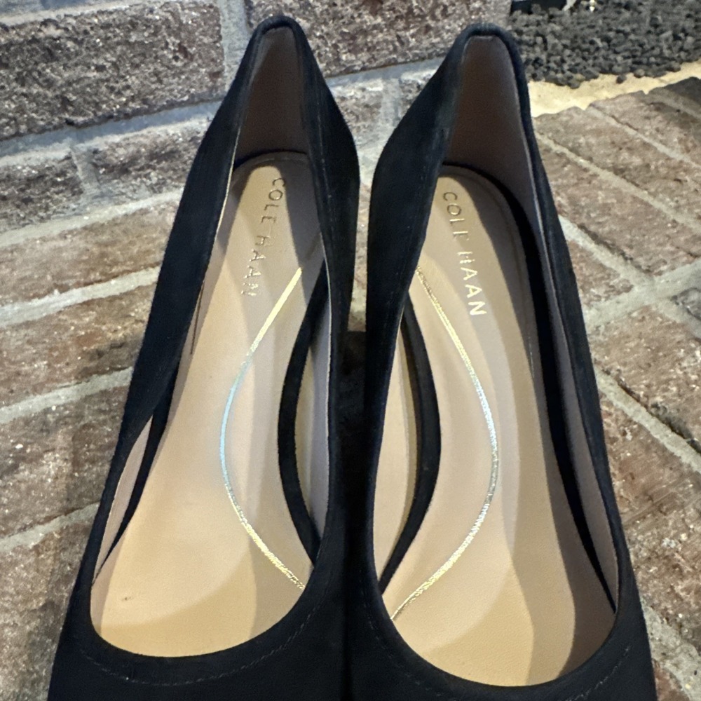 Cole Haan Nella Black Seude Slip On Block Heel  Pumps  Sz8B #0200‎ - Picture 10 of 16